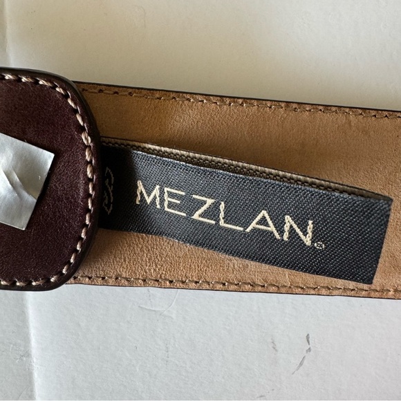 New Mezlan Men's Brown Woven Leather Belt Made in Spain Size 36 - Picture 10 of 10